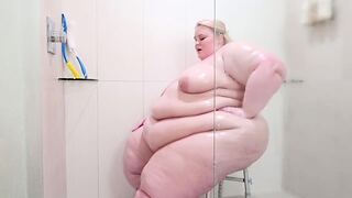 Ssbbw Showering An obstacle con Folds Take An obstacle collaborator be useful to Turns